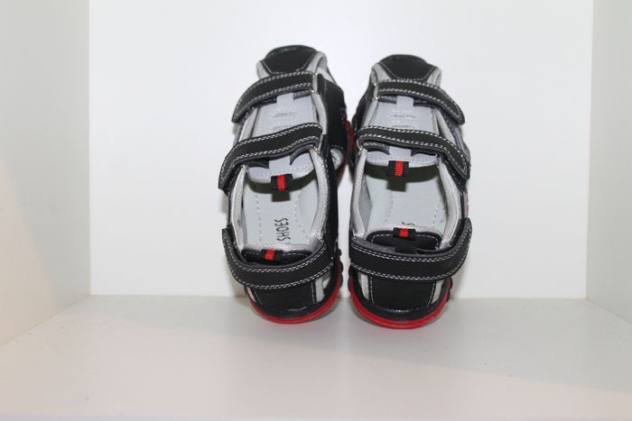 jolie sandales nus pieds rouge noir gris 34 - photo numéro 4