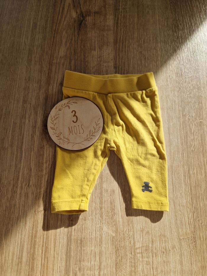 Legging court Lulu Castagnette jaune moutarde - 3 mois