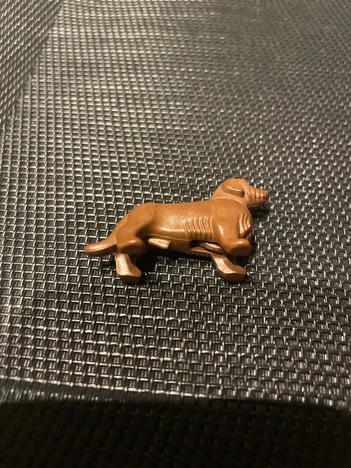 Playmobil figurine chien Teckel poils longs marron animaux domestiques - photo numéro 5