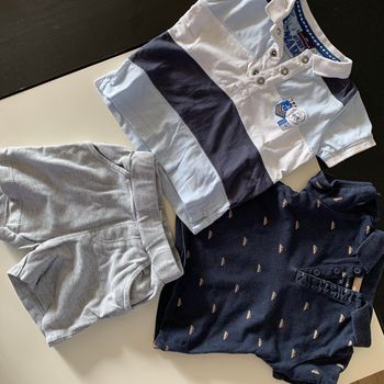 Lot 2 t-shirt polo & 1 short 9 mois Sergent