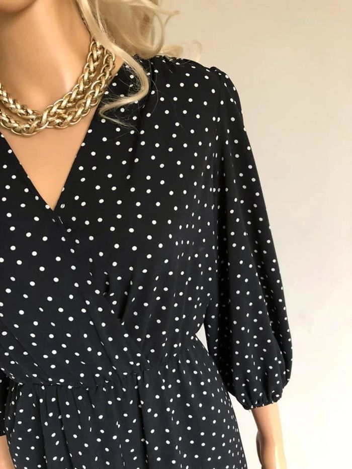 Robe noire à pois blancs ASOS taille EU 38 jamais portée - photo numéro 6