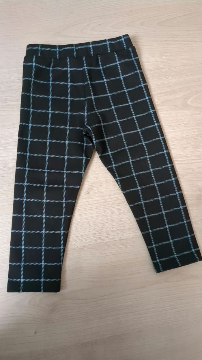 Pantalon noir à carreaux turquoise Plus 3 ans - photo numéro 2