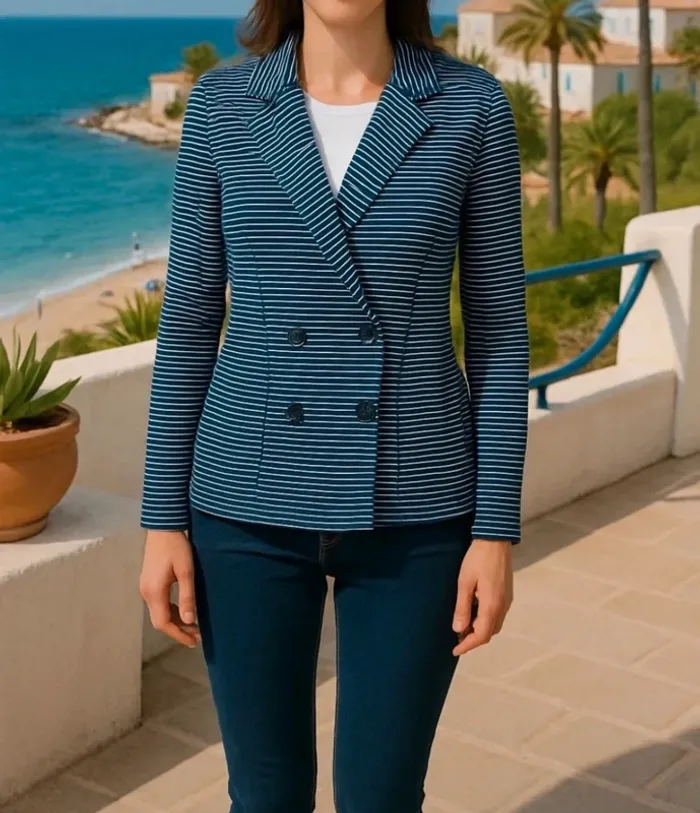 Veste légère d été à rayures marine Vila S