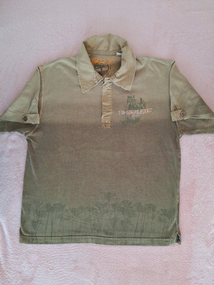 Polo Timberland 8 ans manches courtes beige et Kaki