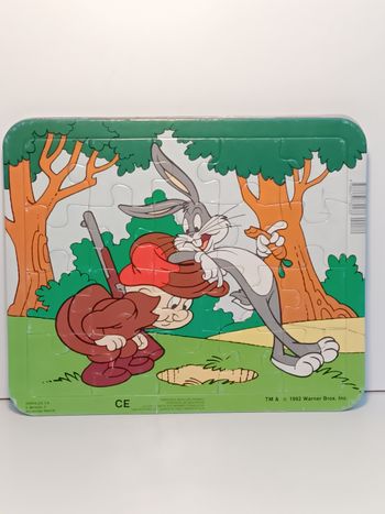 Puzzle grafalco Disney sur plaque bugs bunny et elmer 20 pièces