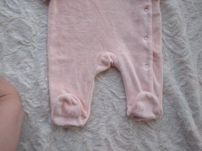 Pyjama grenouillère velours Fille 3 mois aimer rire rêver Fleurs Tao - photo numéro 4