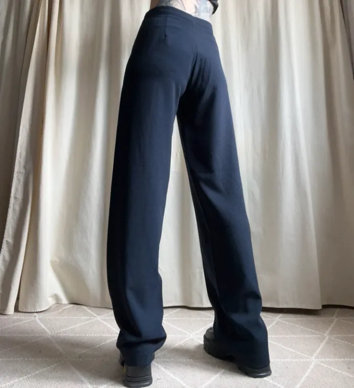 Pantalon jambes larges taille haute boutonné vintage made in France 🇫🇷 90s - Taille M/L - photo numéro 3