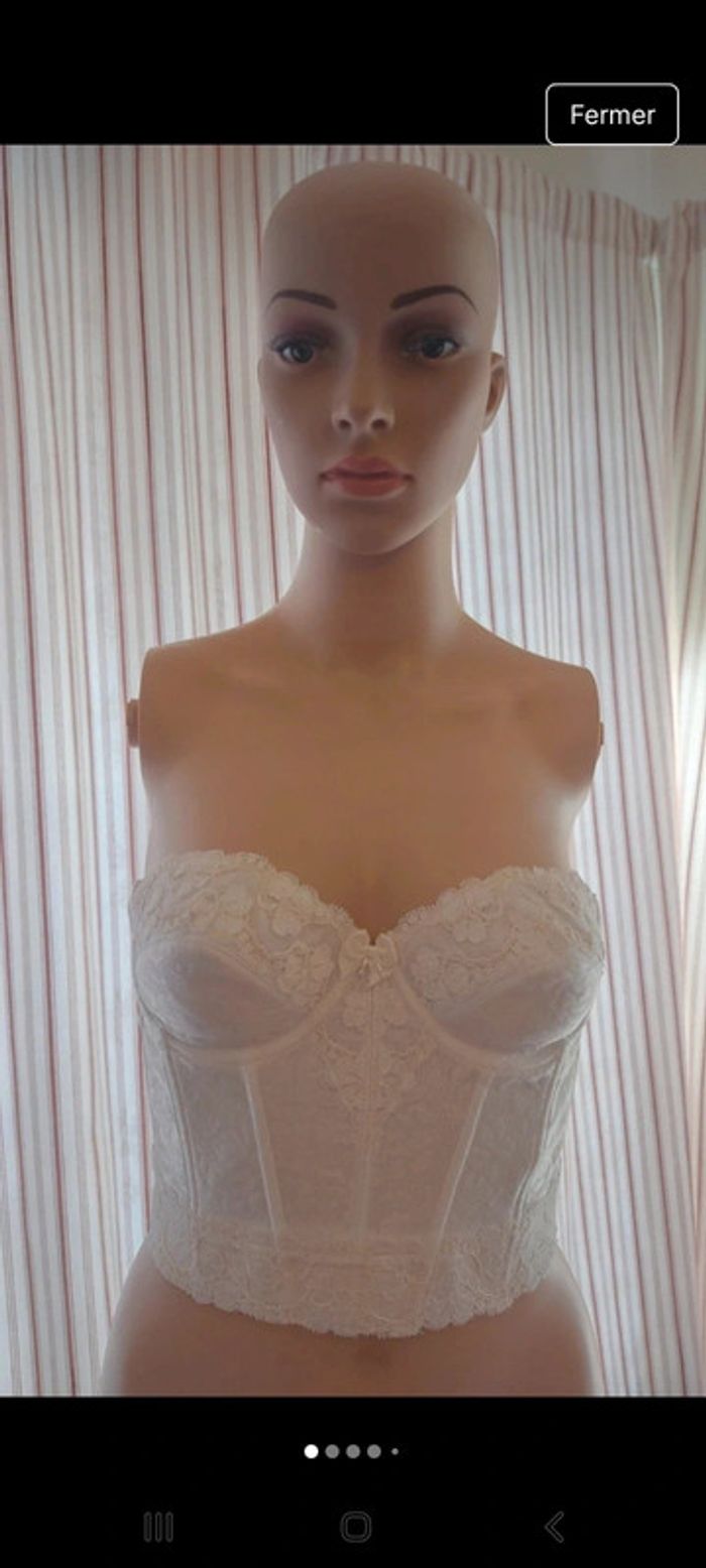 Magnifique Corset bustier Déwé blanc fr 85C - photo numéro 2