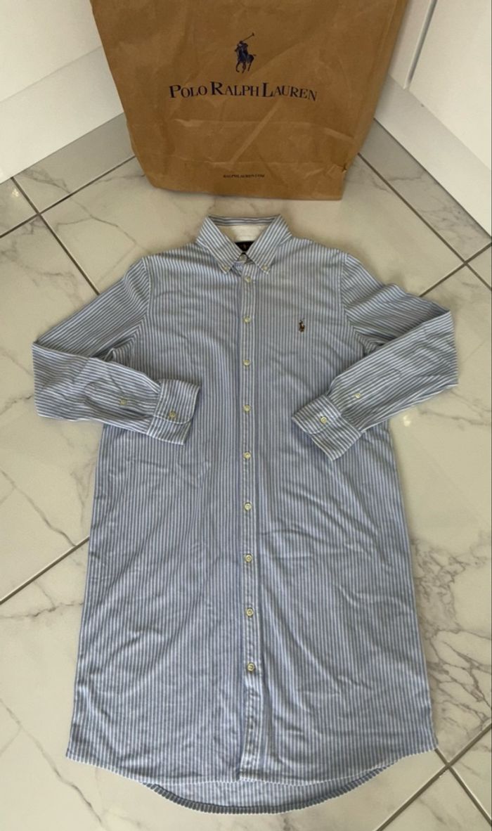 Magnifique robe Ralph Lauren style chemise longue à rayures. Taille XL. Très bon état, peu porté. - photo numéro 2