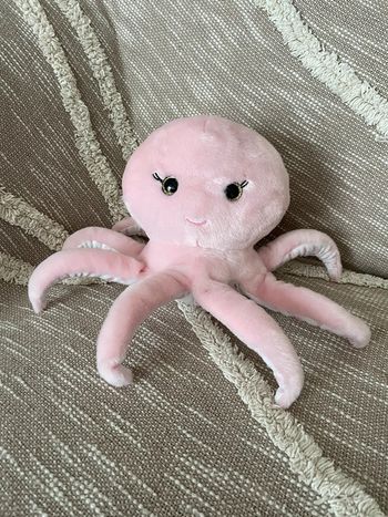 Peluche doudou 29cm petjes world poulpe calamar pieuvre rose très bon état