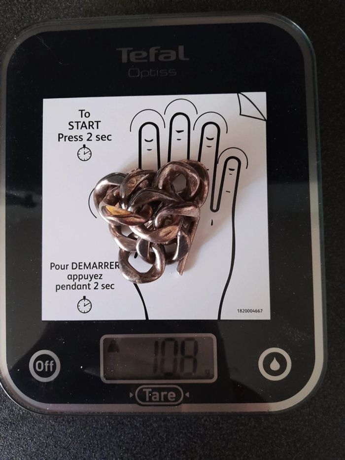 Sublime manchette ancienne style Agatha métal argenté - photo numéro 3