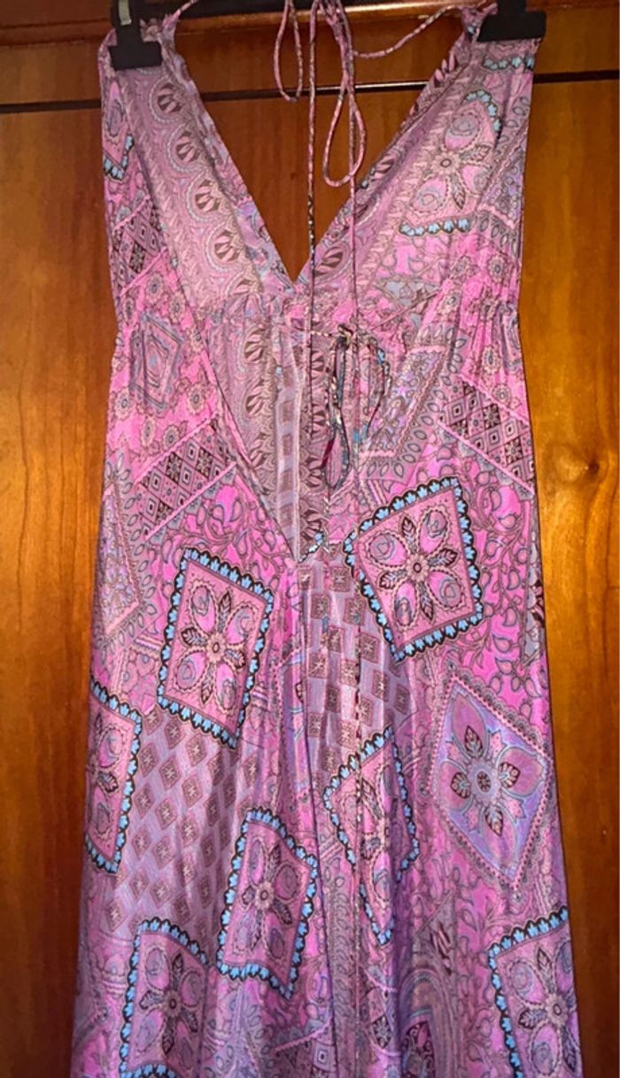 Robe décolletée été soie April Vintage taille unique - photo numéro 4