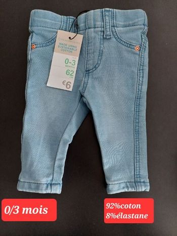 Jean serré fille 3 mois