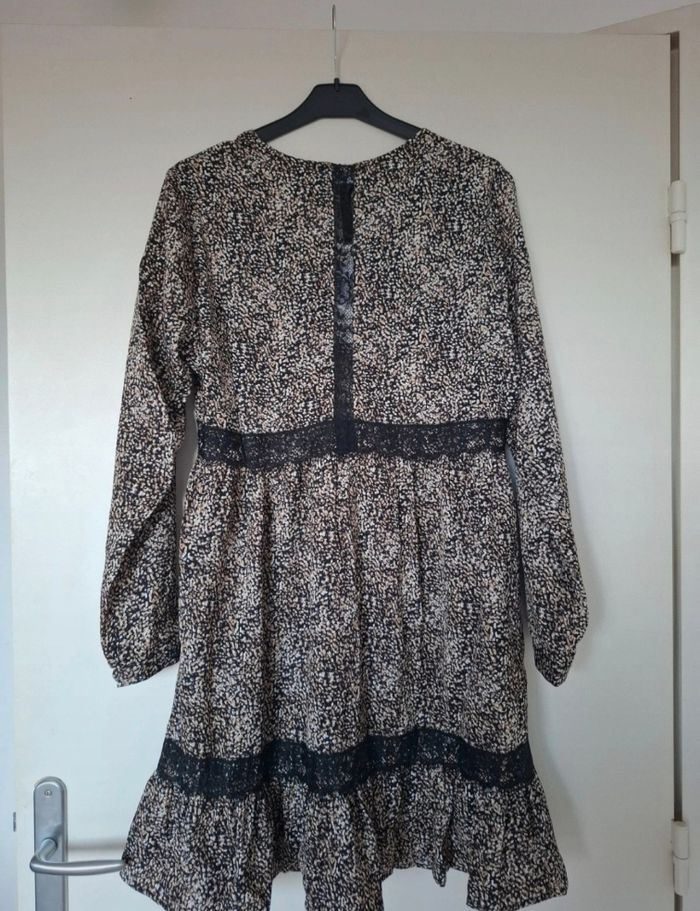 Robe manches longues noire blanche beige Le Temps des Cerises - photo numéro 3