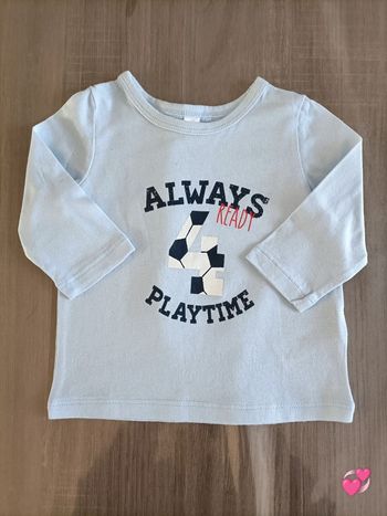 T Shirt manches longues Foot 3 mois