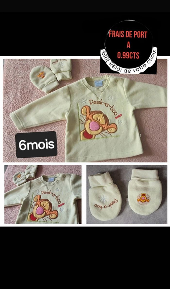 Pull tigrou + moufle ( bébé garçon ) Disney