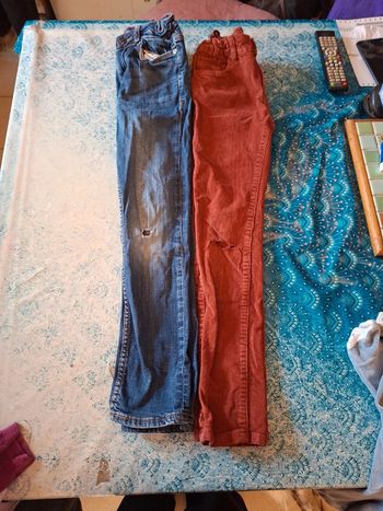 Lot jeans 10 ans réglables