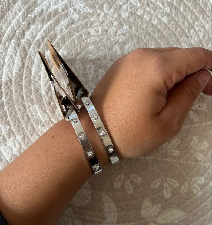 Jonc strass bracelet Acier Adopt - photo numéro 2