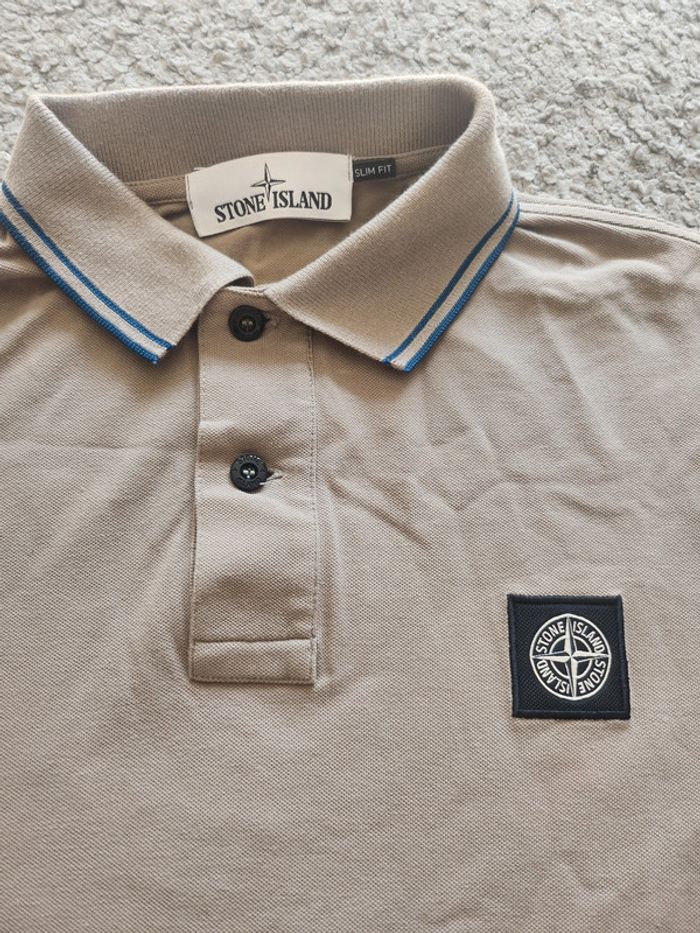 Polo Stone Island taille S beige - photo numéro 2
