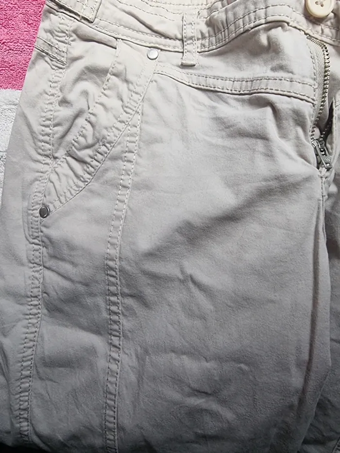 Pantacourt crème beige 38 camaïeu - photo numéro 3