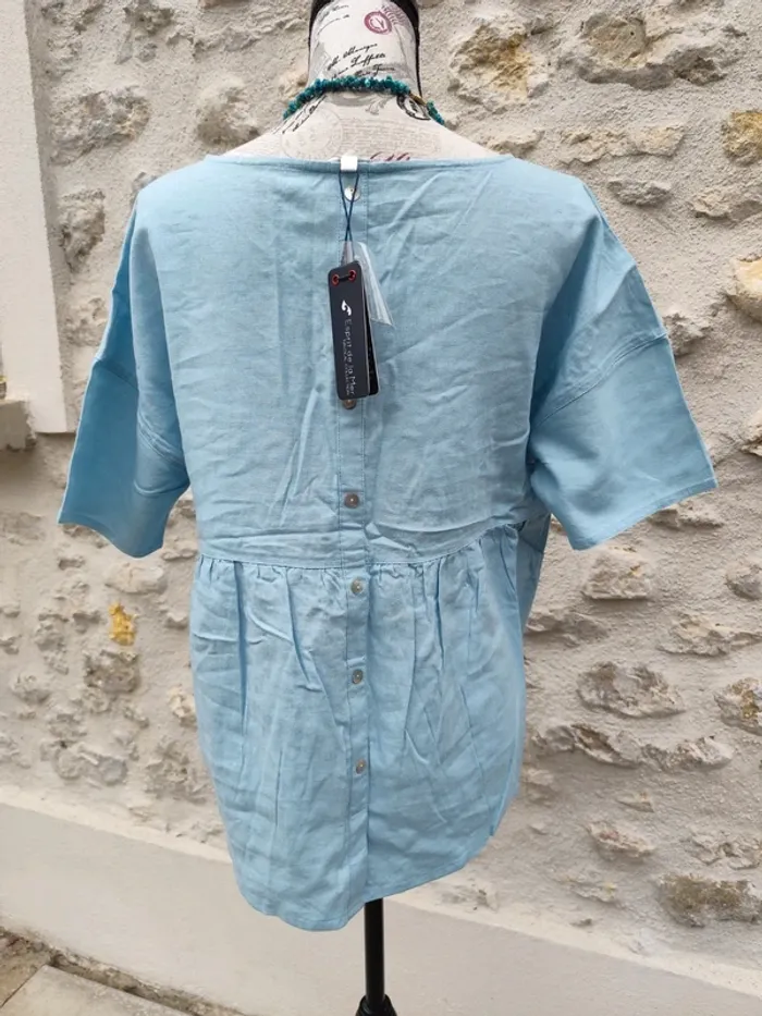 Blouse Tshirt femme turquoise Esprit de la mer neuf taille S - photo numéro 5