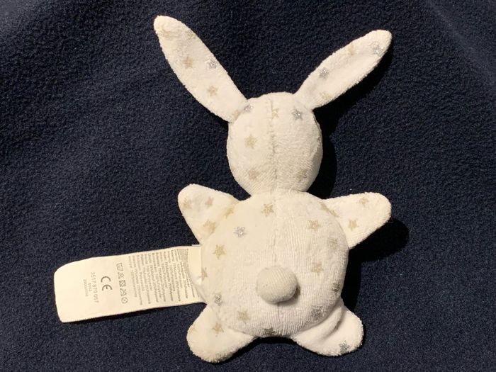 Petit doudou lapin blanc avec des étoiles Vertbaudet - photo numéro 2