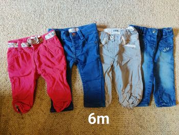 4 Pantalons fille  6m