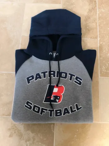 Sweat a capuche homme Patriots Baseball marine et gris Russel Athletic S excellent état
