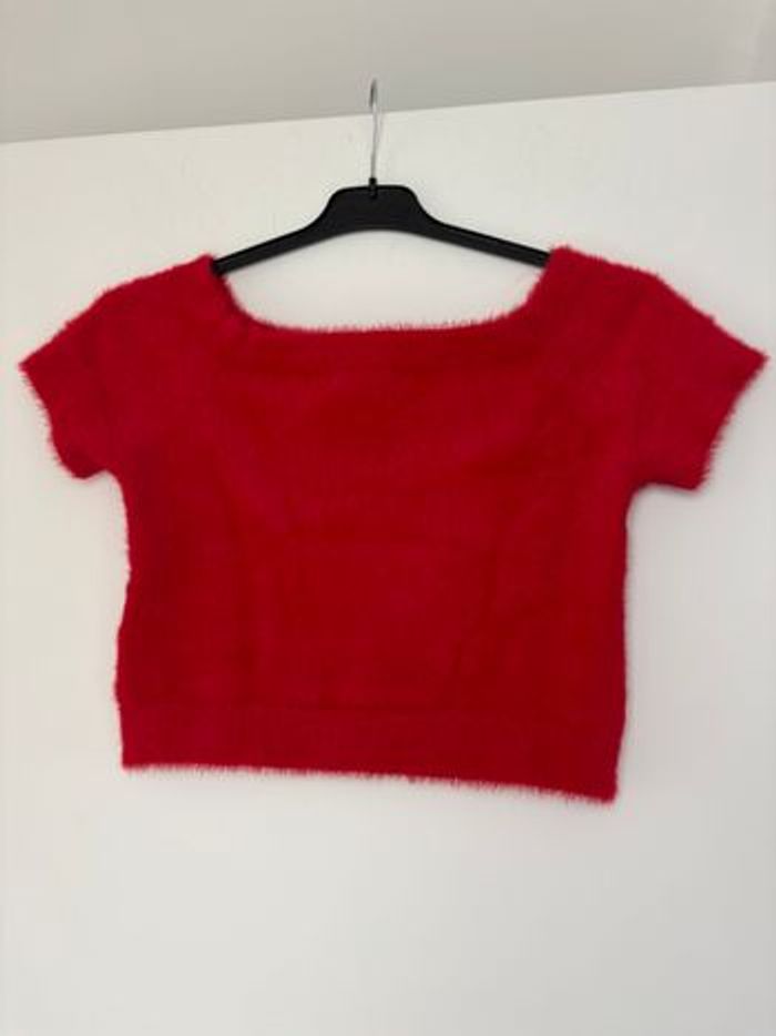 Top “Amore” Forever 21 – rouge fluffy, taille L (très extensible) - photo numéro 4