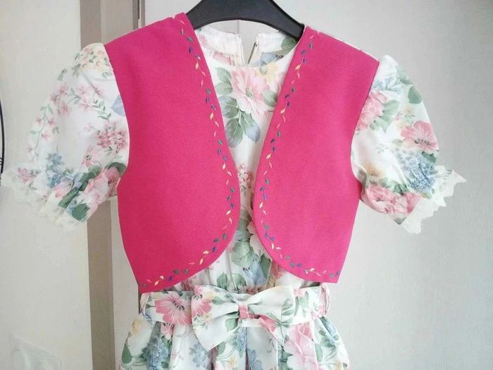 Magnifique robe habillée fille, avec petit boléro + sac motif fleuri - photo numéro 3