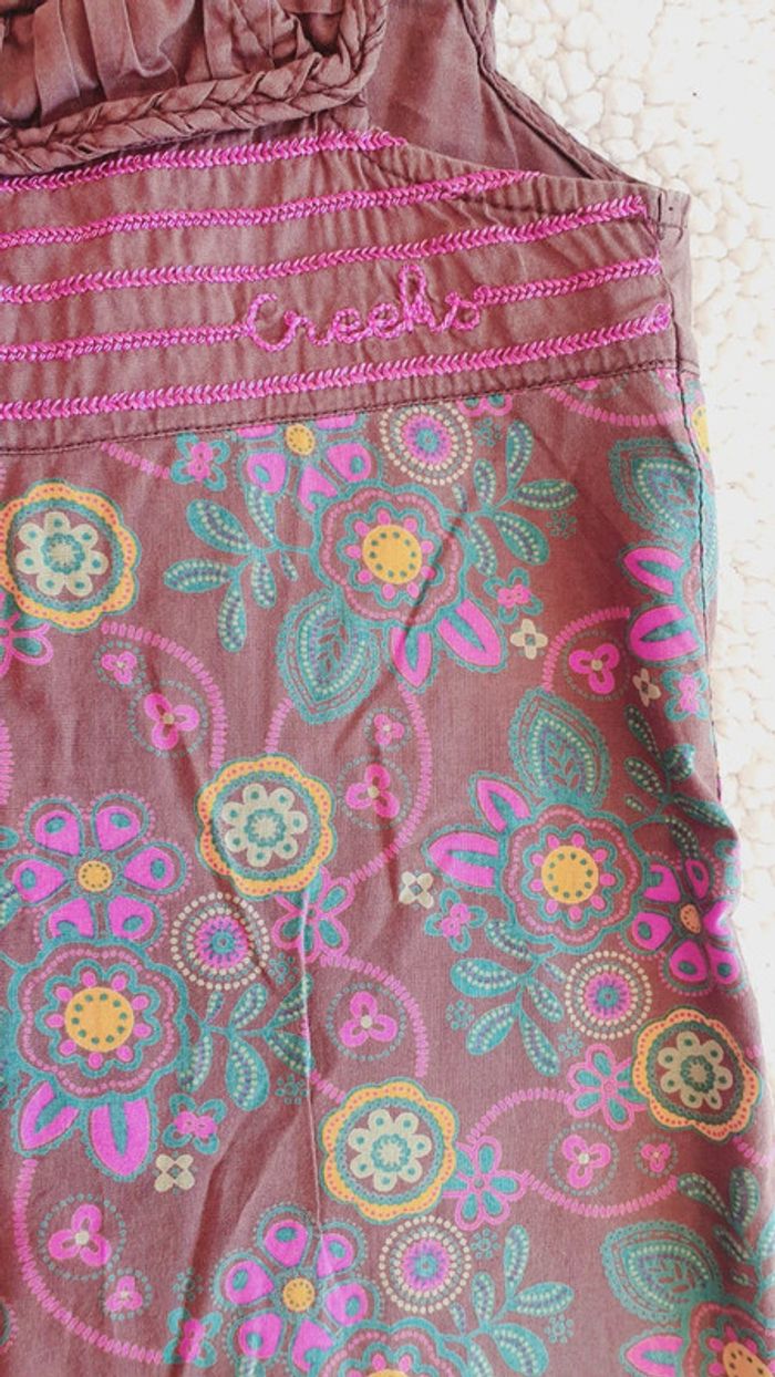 Robe légère Creeks marron à fleurs - photo numéro 3