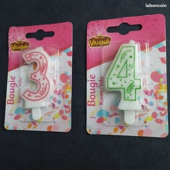 Bougies Anniversaires 3 et 4 Vahiné