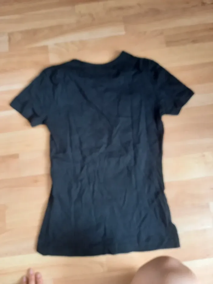 Tee-shirt manches courtes en coton noir - photo numéro 4