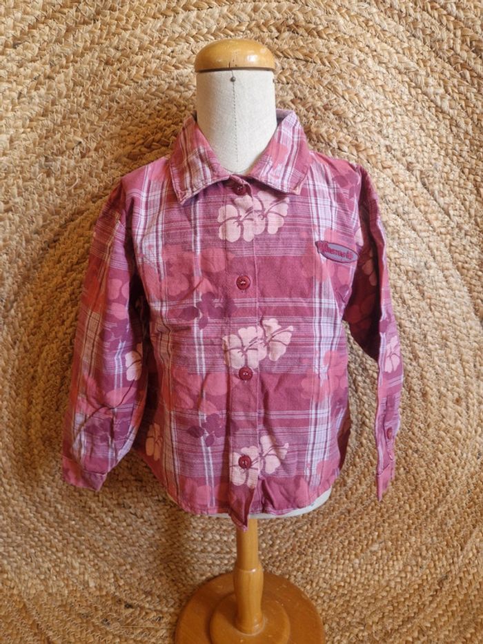 Jolie chemise rose fleurs fille tape à l'œil 5 ans - photo numéro 2