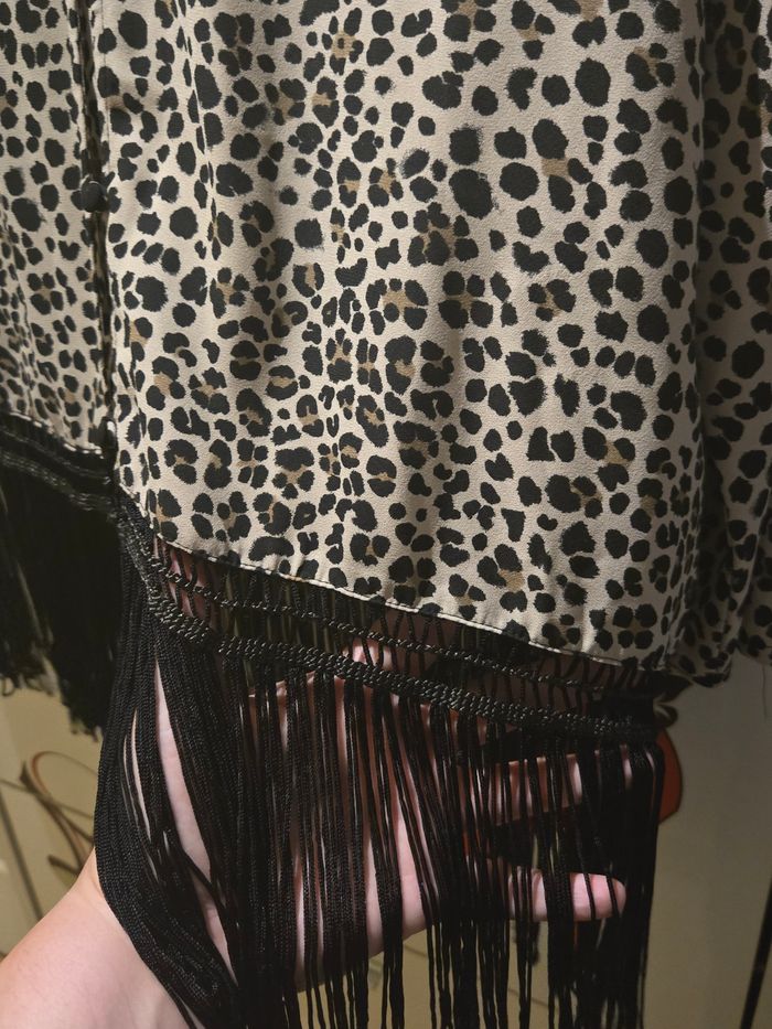 Gilet kimono leopard à franges T.40/42 H&M Divided - photo numéro 7