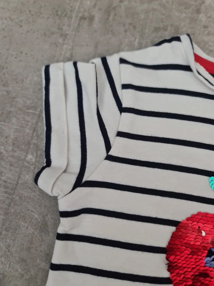 Tunique rayes style marinière manches courtes fille 4 ans vertbaudet - photo numéro 3