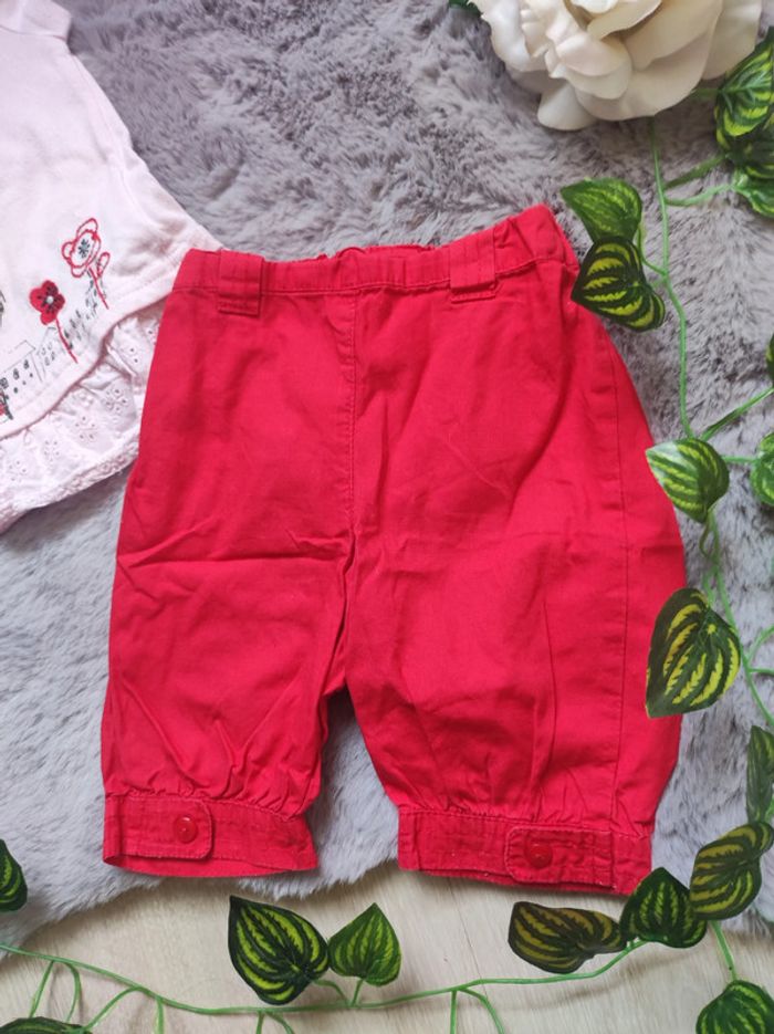 Ensemble rose et rouge manches courtes orchestra 6 mois - photo numéro 6