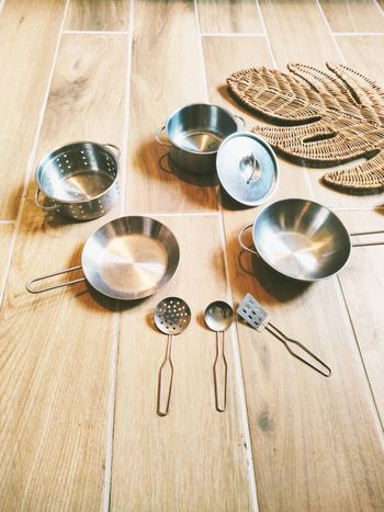 🥘 Jeu d'imitation - Dinette/ ustensiles cuisine en inox