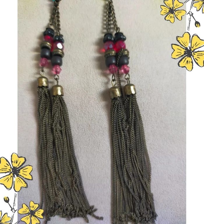 Boucles d’oreilles longues bohème chic – Collection Reflets de Lavande - photo numéro 10