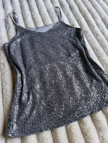 🐚 Top argenté à sequins