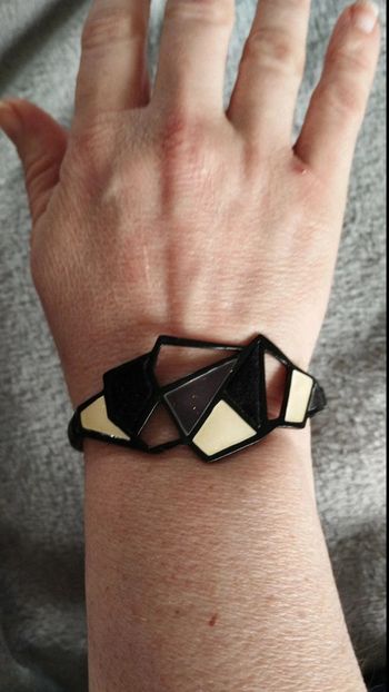 Bracelet ikita élastique noir crème