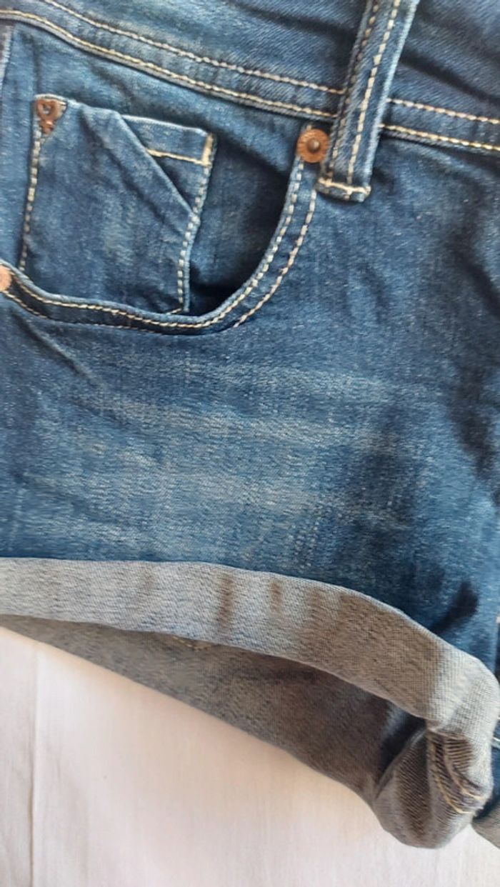 Short en jeans bleu marine - court / coolcat taille S - photo numéro 3