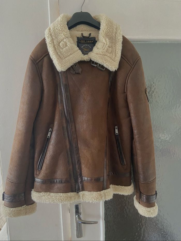 Veste aviateur marron LQD 1964 – doublure sherpa – taille L