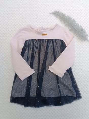 🔸Robe Rose & Bleu Marine Sucre d'Orge – 18 Mois🔸