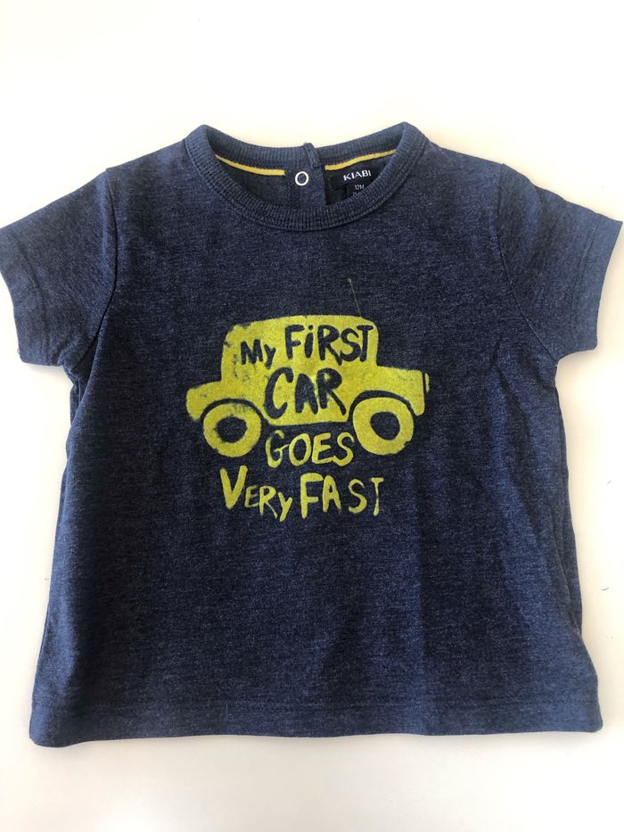 T-shirt bébé My first car 12 mois