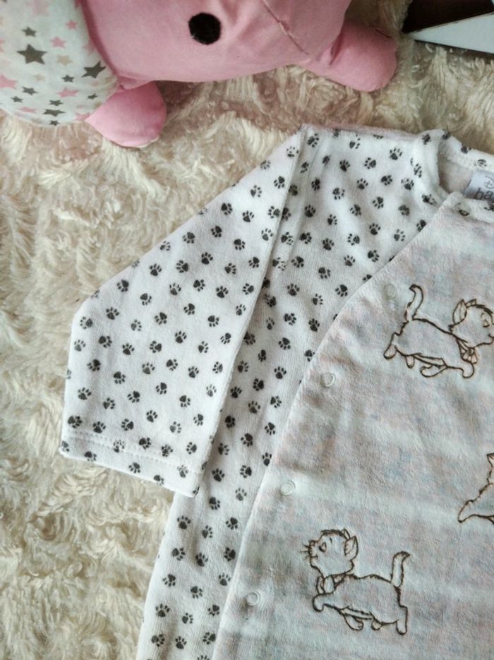 Pyjama grenouillère velours Fille 3 mois Marie Aristochats Disney Baby - photo numéro 3