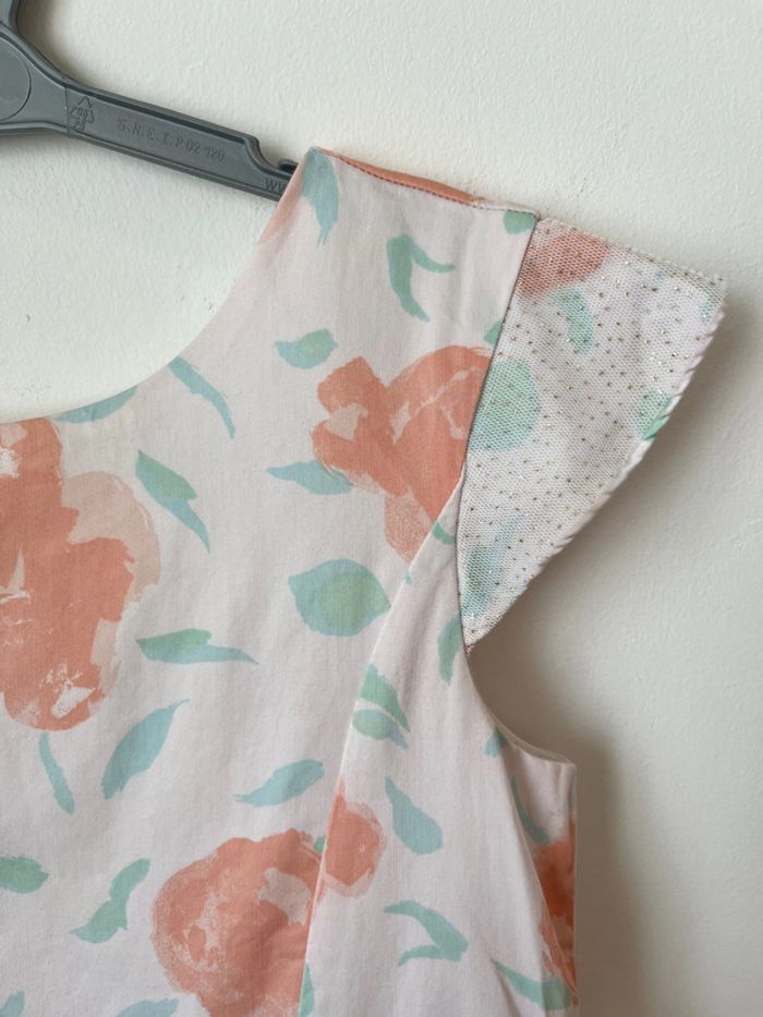 Robe rose à fleurs (détails en tulle pailleté) - Petit Bateau 6 ans (116cm) - photo numéro 4