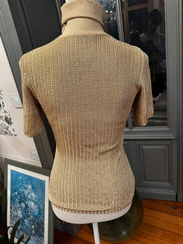 Top maille dorée - photo numéro 5