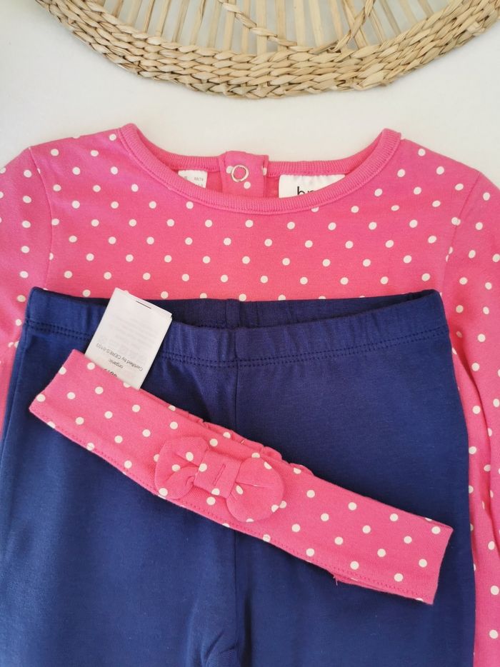 Ensemble 3 pièces Rose et bleu Bonprix 6/12 Mois - photo numéro 2