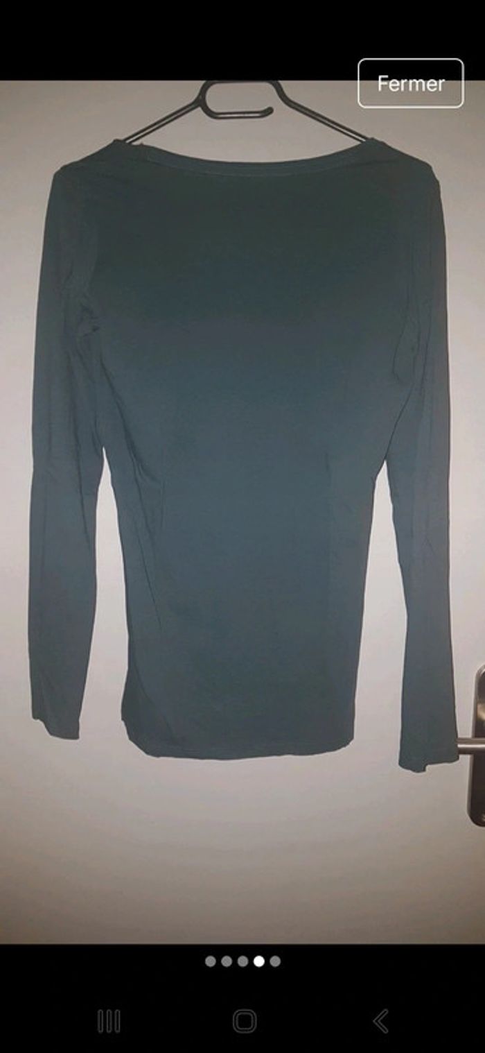 T-shirt manches longues Guess S vert canard - photo numéro 3